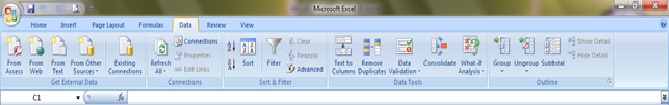 Ms-Excel Ribbon Data Ribbon Excel