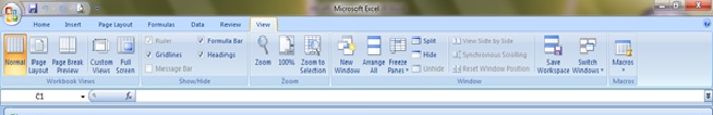 View Ribbon Excel